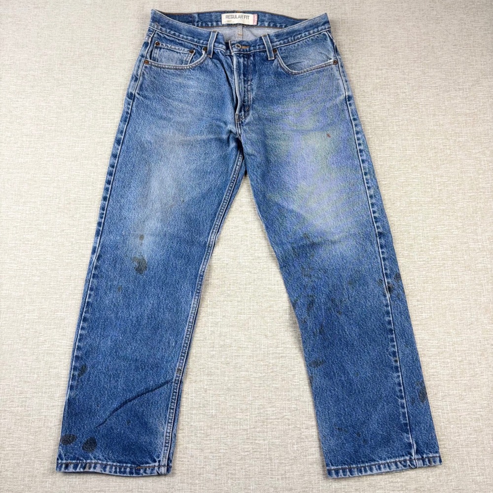 Vintage Levis 505 Mens 34x30 Medium Distress Jeans Grunge Denim